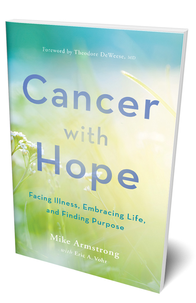Book mockup Cancer with Hope Mike Armstrong Eric Vohr